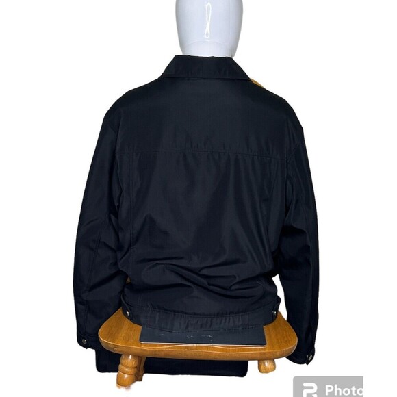 Guess Mens Black Fleece Lines Windbreaker‎ Jacket Medium - Picture 2 of 8